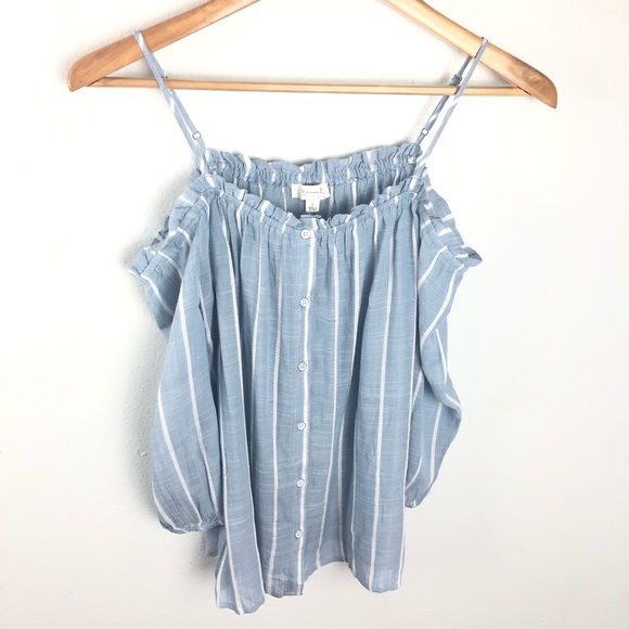 Beceel Tops - Beceel Off Shoulder Top Size Small Blue
